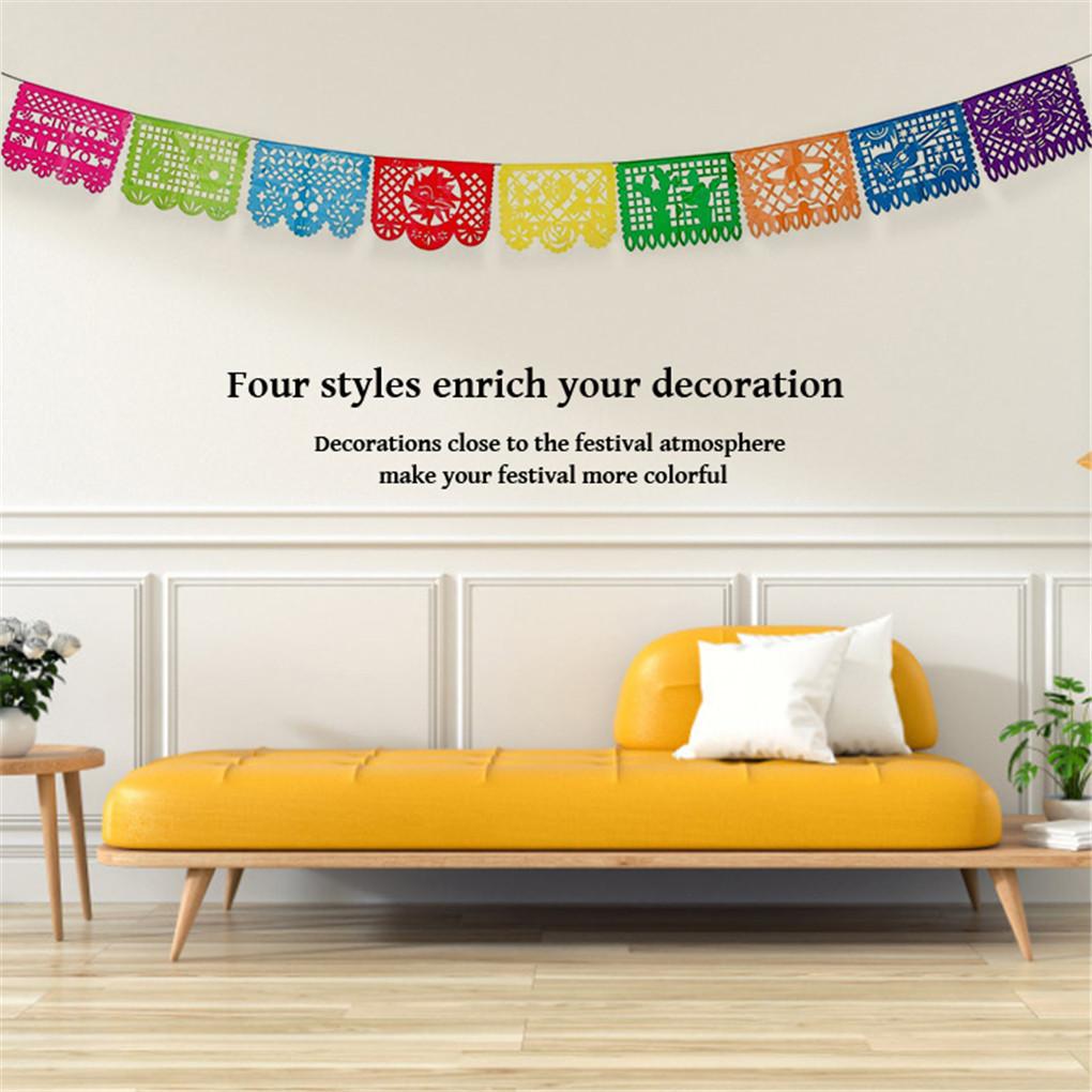Party Banners Indoor Outdoor Party String Flags Home Plastic Streamers Hanging Ornament