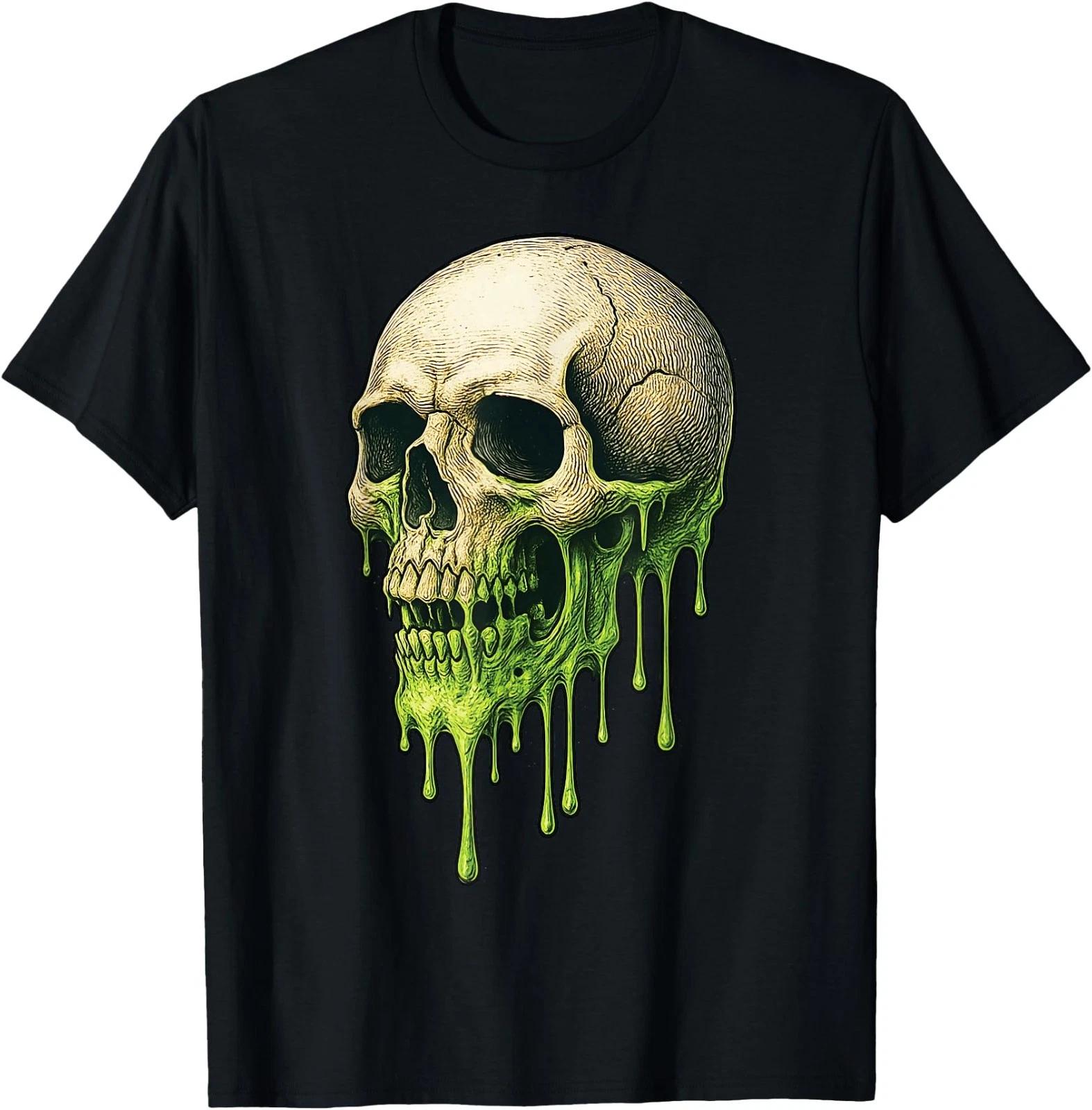 Halloween Melting Skull Graphic T-Shirt M
