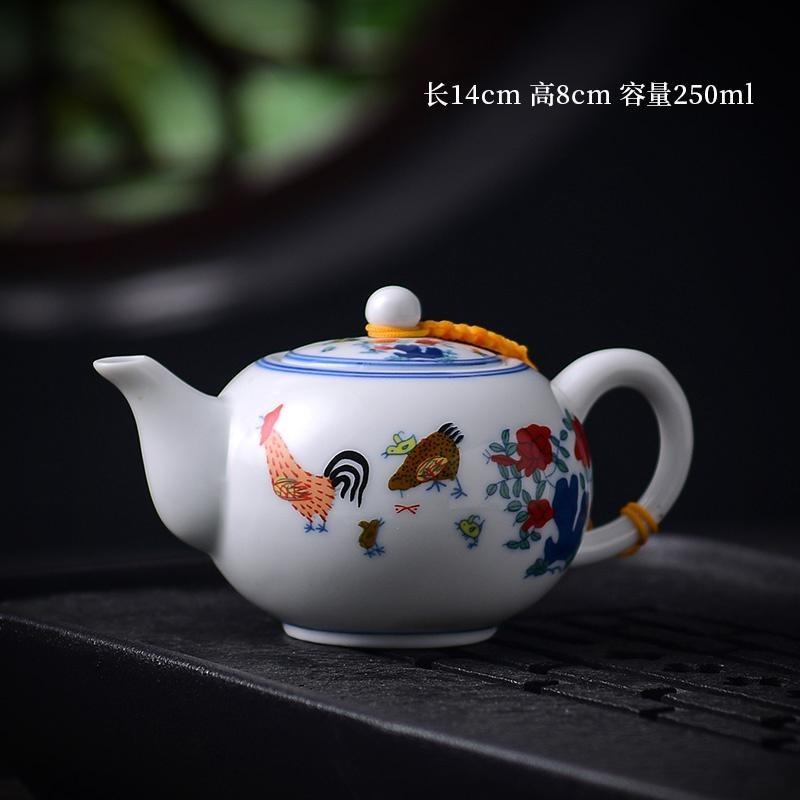 

Династия Мин Чэнхуа доукай куриная банка, чашка, чайник, бытовой антикварный чайный сервиз кунг-фу, один горшок, керамический синий и белый чай