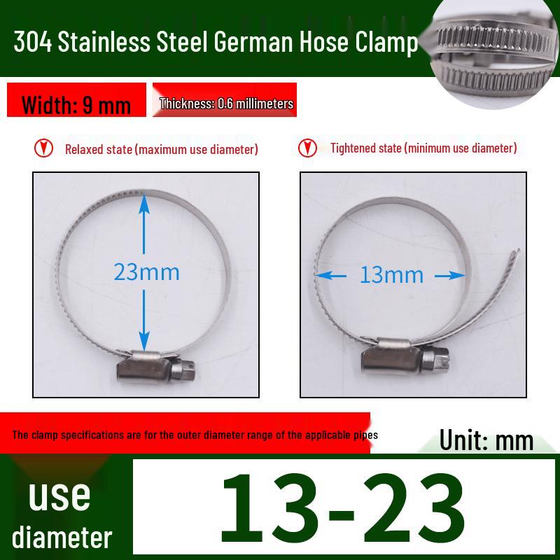 Expanded German-Style Quick-Release 304 Stainless Steel Hose Clamp