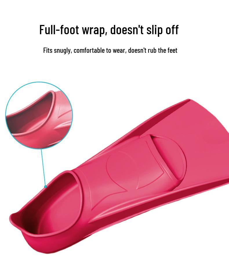 Unisex Silicone Swimming Fins for Freestyle & Breaststroke - Lightweight Short Diving Fins for Adults & Children