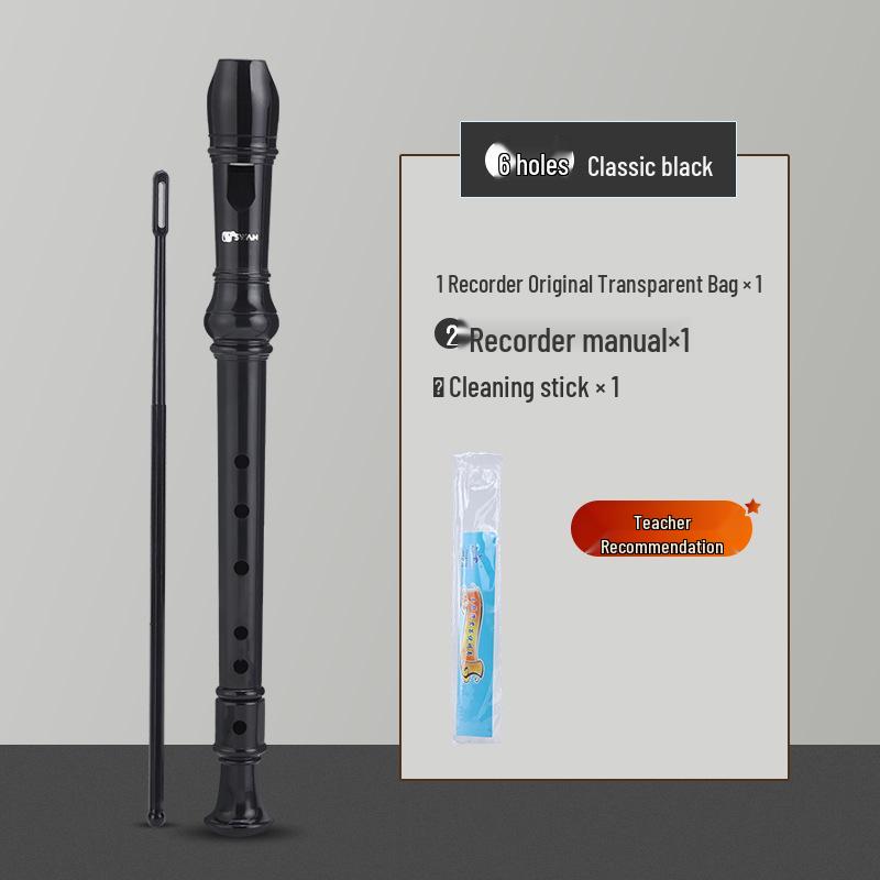 Swan Brand German Style 6/8-Hole Treble Recorder, Beginner C Key Flute for Children and Students