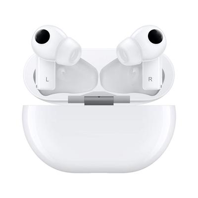 Huawei Bezdrátová sluchátka FreeBuds s tlumičem hluku, hodiny přehrávání hudby, autorizovaný distributor, profesionální/keramická bílá/Bluetooth sluchátka/aktivní potlačení/duální