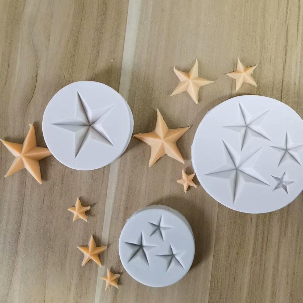 Silikonová forma na fondán ve tvaru hvězdy DIY Barevné Sladké Srdce Čokoládová Bonbónová Pasta Nástroj pro Zdobení Dortů Forma