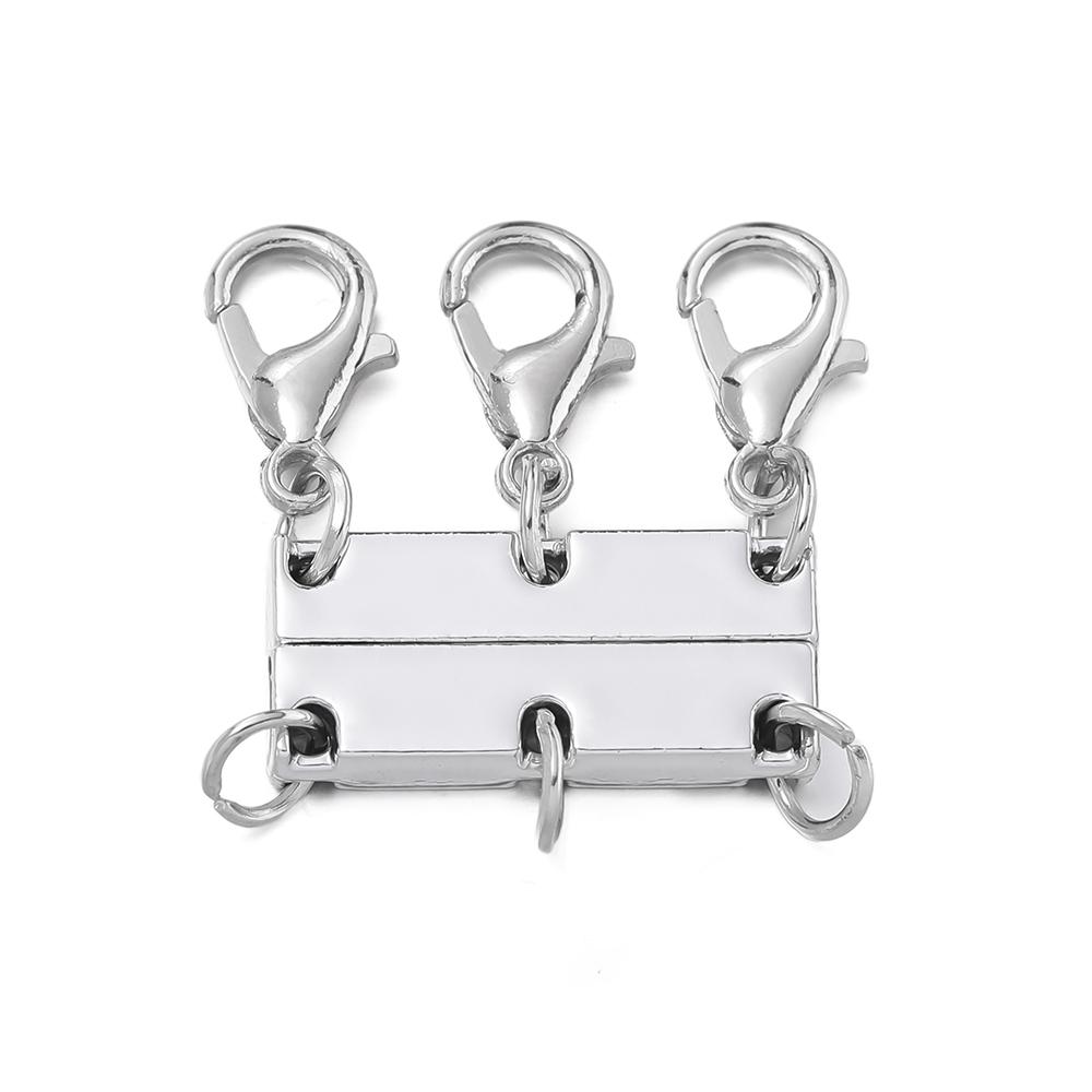 2Set Layered Necklace Clasps Magnetic Bracelet Connectors for Layering Multiple Strands Jewelry Connector Slide Tube Fasteners