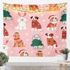 Merry Christmas Tapestry Xmas Ornaments Wall Hanging Blanket Snowman Snowflake Wall Art for Living Room Bedroom Decoration