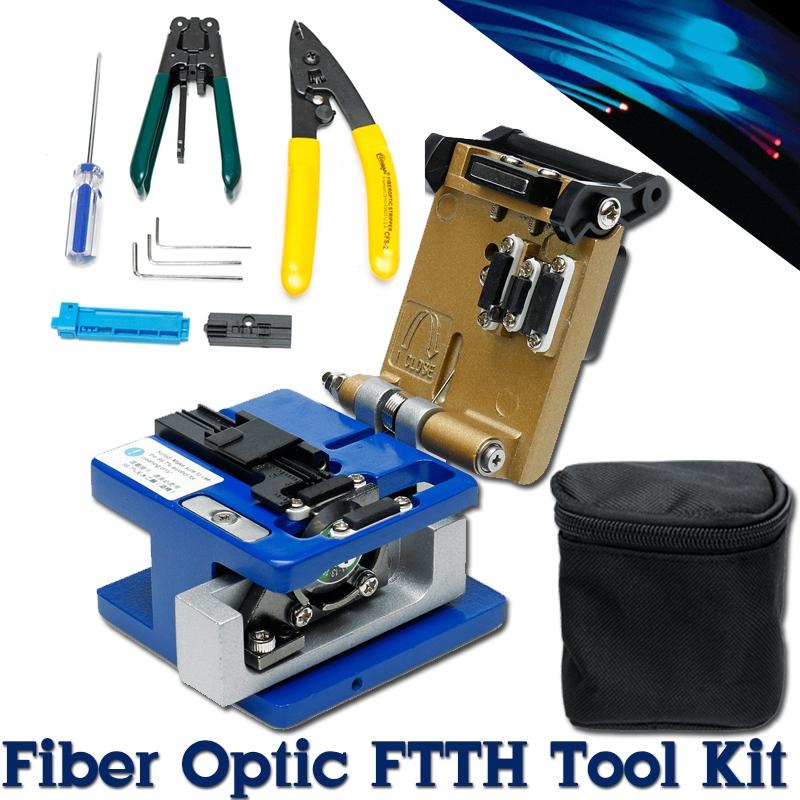 FC-6S Fiber Optic Splice Tool FTTH Cutting Fiber Knife Fiber Cleaver Optical Power Meter Fiber Cutter Knife Tool Kit Set