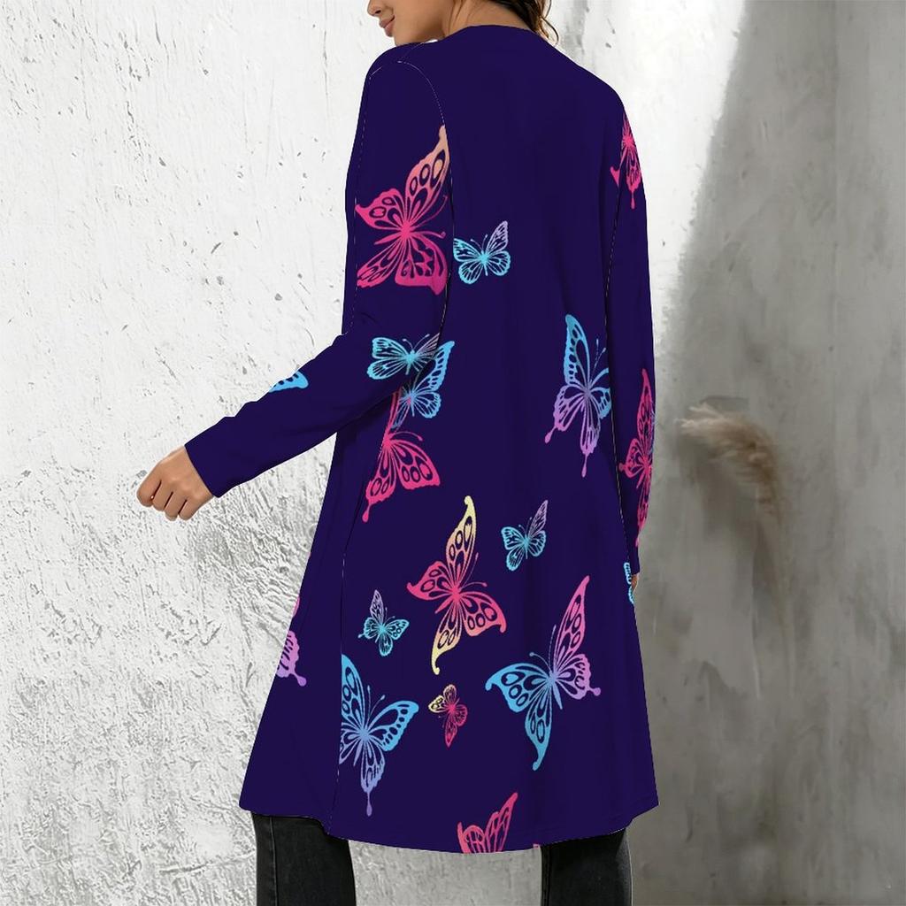 Plus Size Women Open Front Long Sleeve Loose Cardigan Soft Comfortable Everyday Outerwear