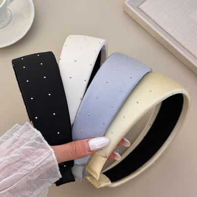 Hair Accessories for Women Girl Headbands Rhinestone Large Band Big Fascinators Elegant Designer Vintage Popular Leading Fashion