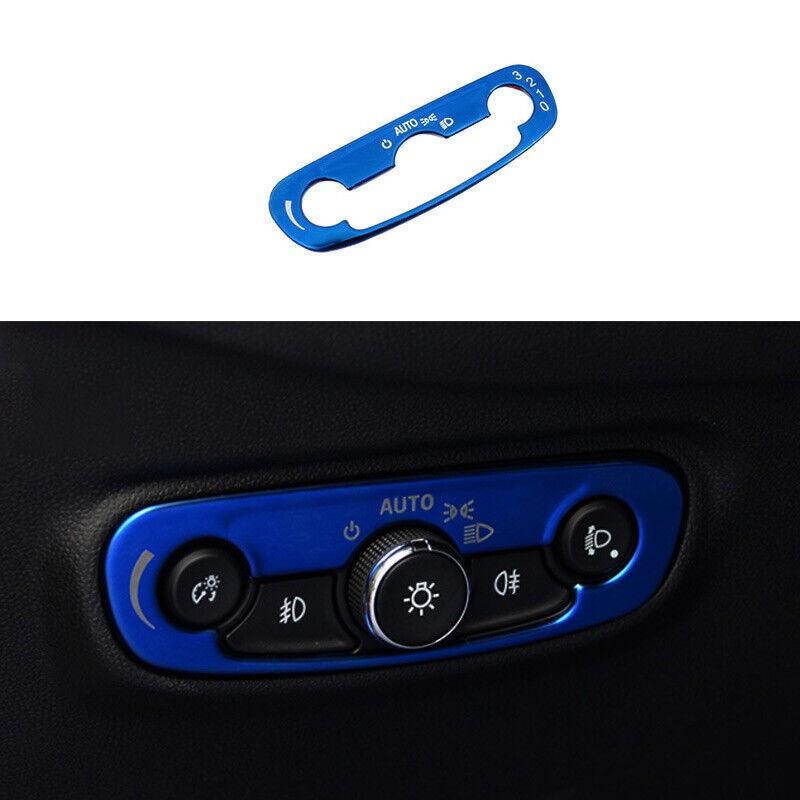 For Chevrolet Equinox 2018-2024 Blue Steel Headlight Adjust Button Frame Trim