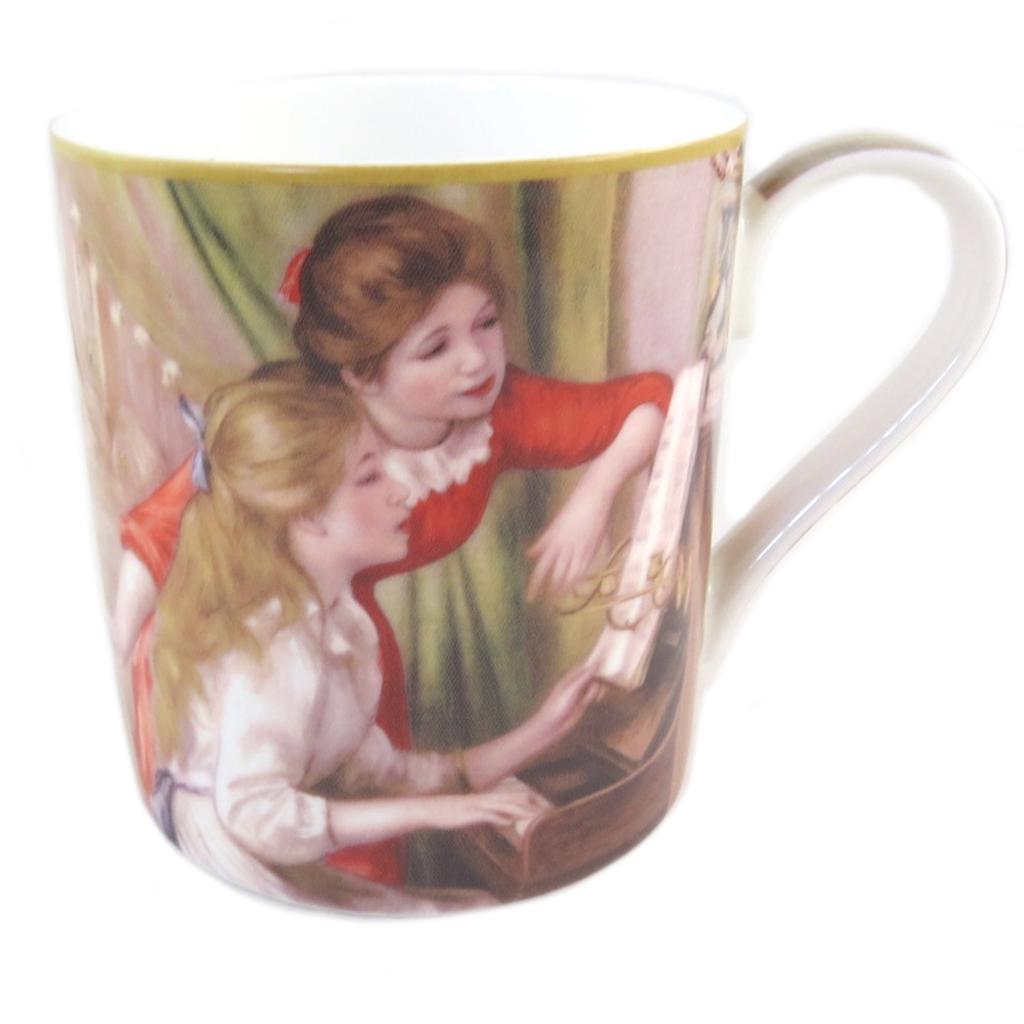 Les Trésors De Lily [Q0216] - Porcelánový hrnek 'Auguste Renoir' (dívky u klavíru) - 12x9 cm (38 l)