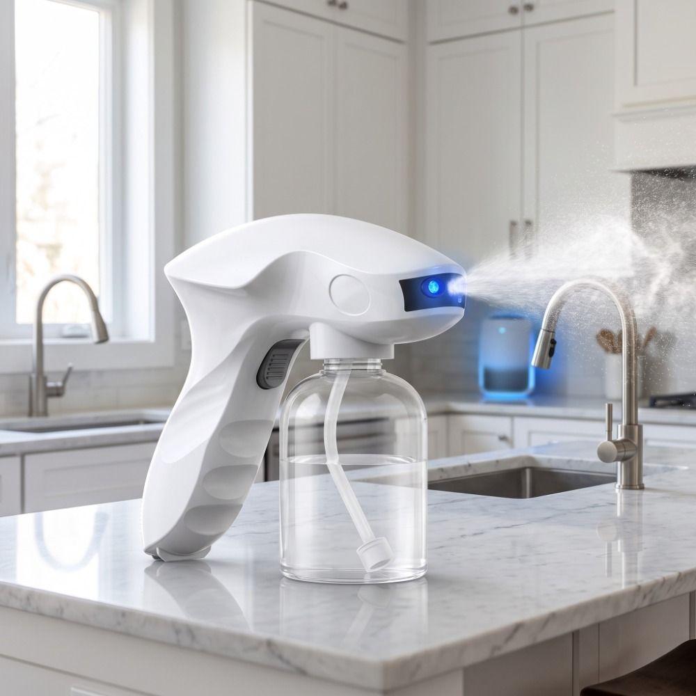 Blue Light Electric Atomizer Sprayer Wireless Handheld Mist Spray Machine Rechargeable Portable Shark Shaped Disinfector
