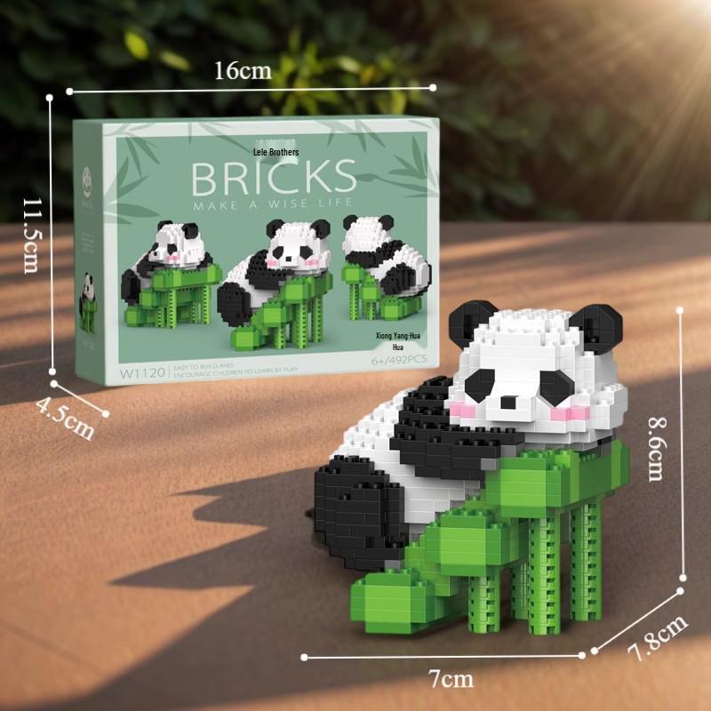 LEGO-Compatible National Treasure Giant Panda Huahua Meng Lan Swing Building Blocks