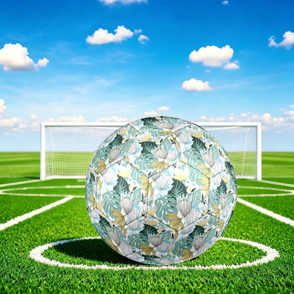 1pc Tropical Floral Size 5 Soccer Ball Professional Match Training Football Indoor &Outdoor Sports Ball Lightweight Durable C65183