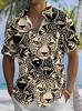 3D Print Hawaiian Leisure Animal Leopard Shirt for Men, Stylish Casual Short-Sleeve Shirt with Buttons And a Collar, Men'S Summer Hawaiian Shirt