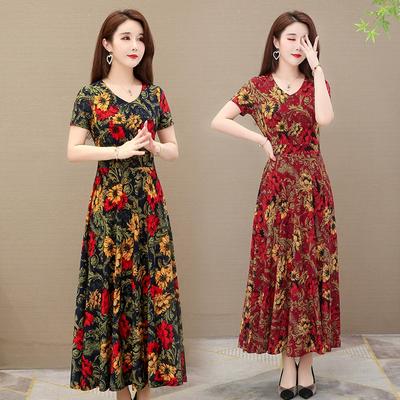 Robe d'été fine et ample pour femme, belle robe longue de plage imprimée et amincissante