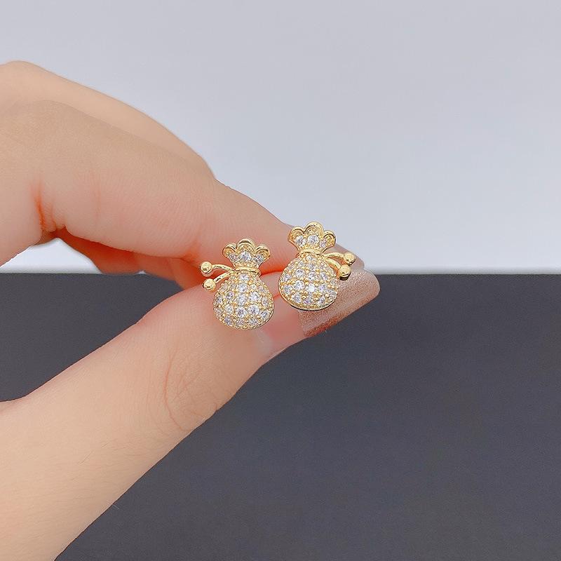 Korean Style S925 Silver Coin Purse Earrings for Women - Trendy, Unique Design