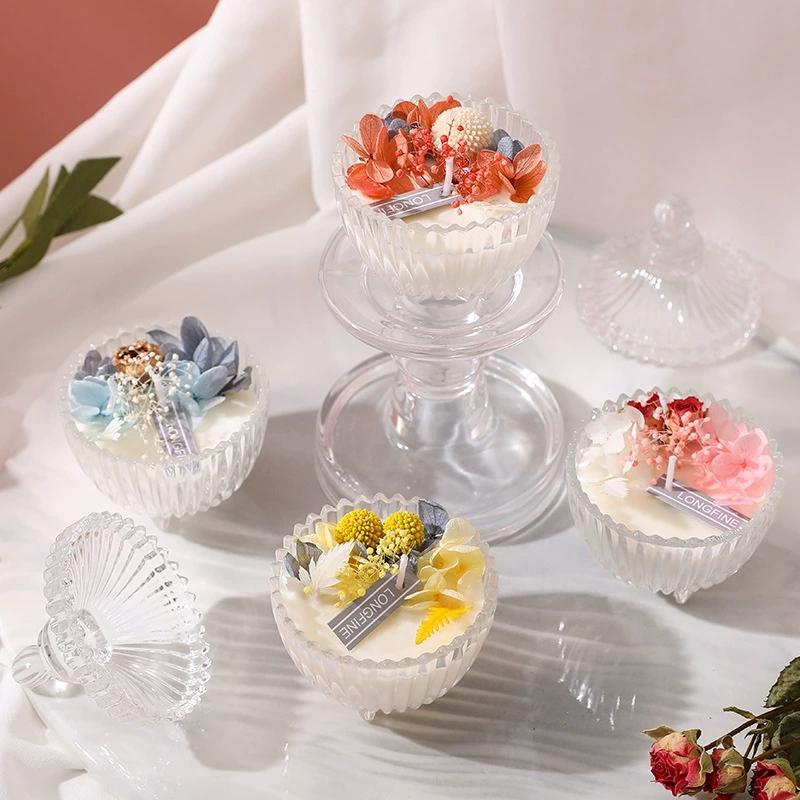 1Pc Dried Flower Aromatherapy Candle - Romantic Valentine's Day Gift, Soy Wax Essential Oil Fragrance Souvenir