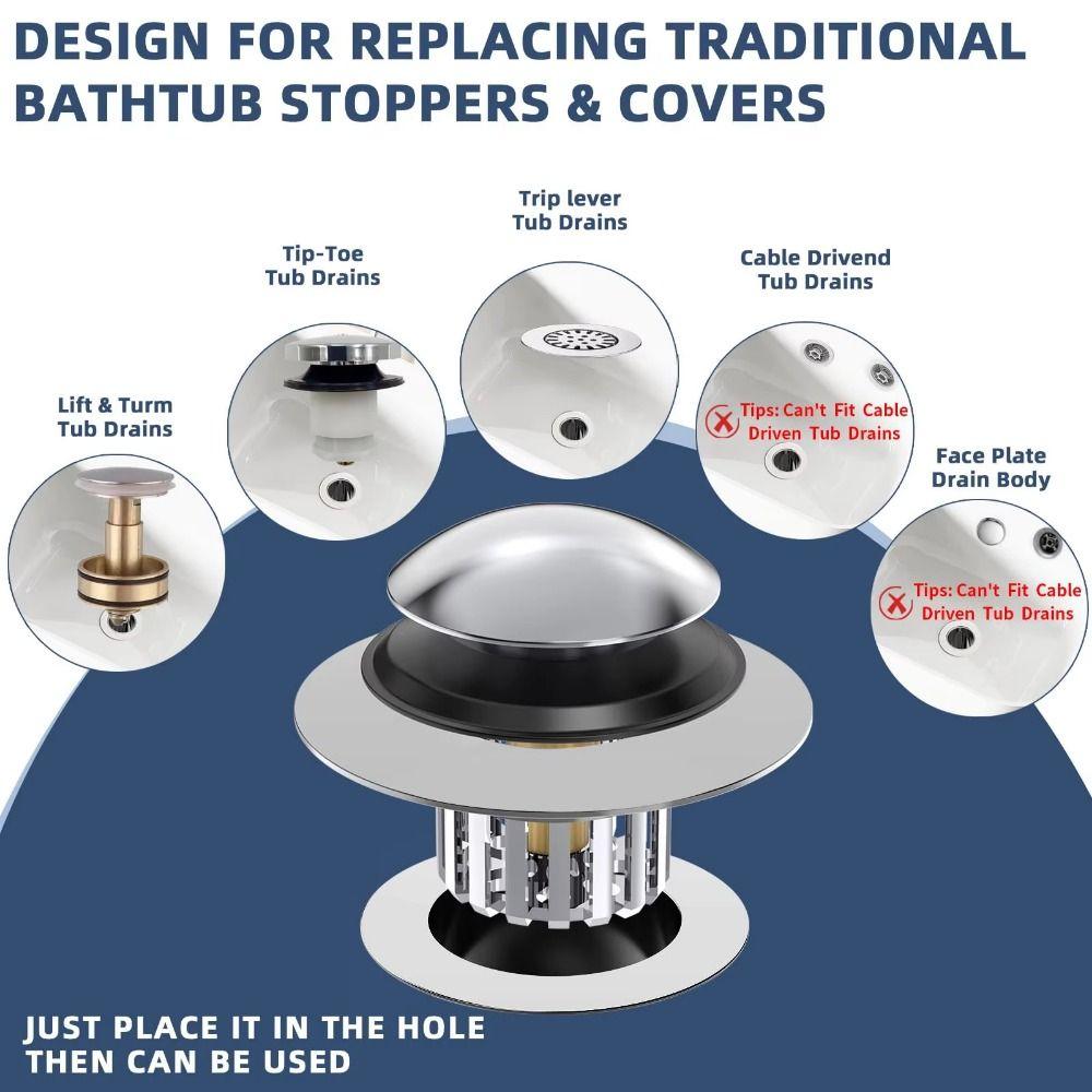 Insect-proof Bathtub Drain Stopper Pop Up Water Bouncing Core Wash Basin Drain Filter  Shower
