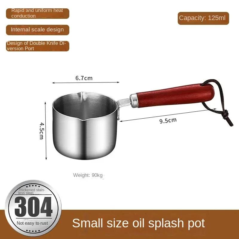 

Stainless Steel Measuring Spoon with Handle Sauce Cup Wooden Handle Dipping Sauce Cup with Handle Measuring American Western