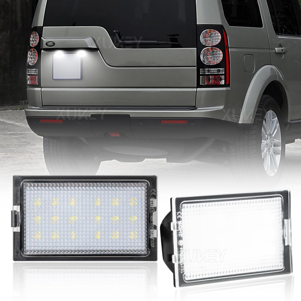 2pc Number Plate Lights LED Rear License Plate Lamp for Land Rover Discovery 3 05-09 Discovery 4 Freelander 2 Range Rover SportBack Up Lights 1