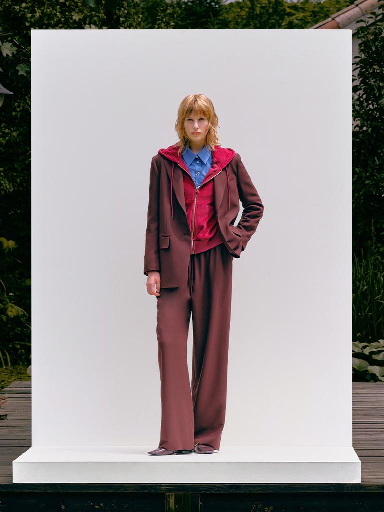 LUVM Wide Long Banding Pants_Wine