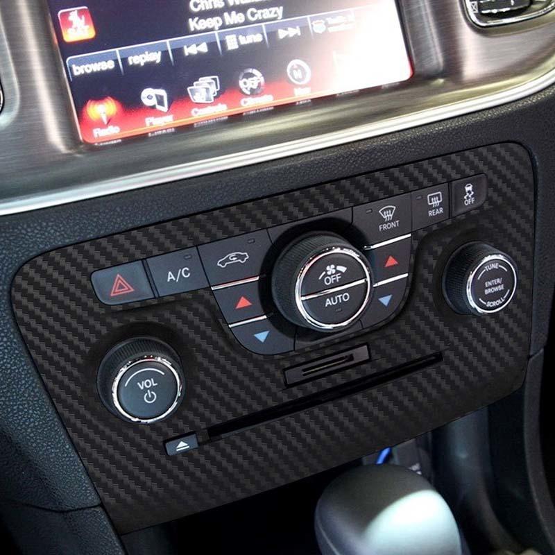  ABS Air Conditioning Control Panel Decoration Protective Cover Sticker Fit For Dodge Charger 2011-2014 Interior Accessories