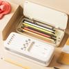 Self-discipline Check-in Pen Box Double Layer Desktop Stationery Organizer  for Students