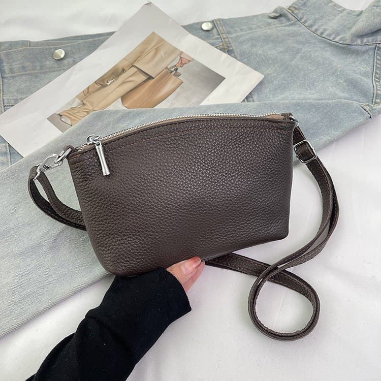 

Lychee pattern mini shell bag women s shoulder messenger bag коричневий