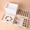 Three-Layer Jewelry Storage Box with Glass Skylight for Necklaces and Earrings