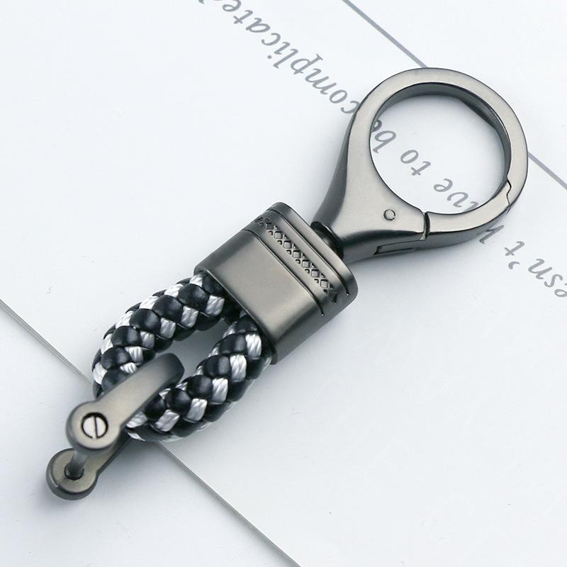 Braided Rope Sub-Gun Printing Keychain Men'S And Women'S Waist Hanging Big Head Chain General Car Key Bag Accessories