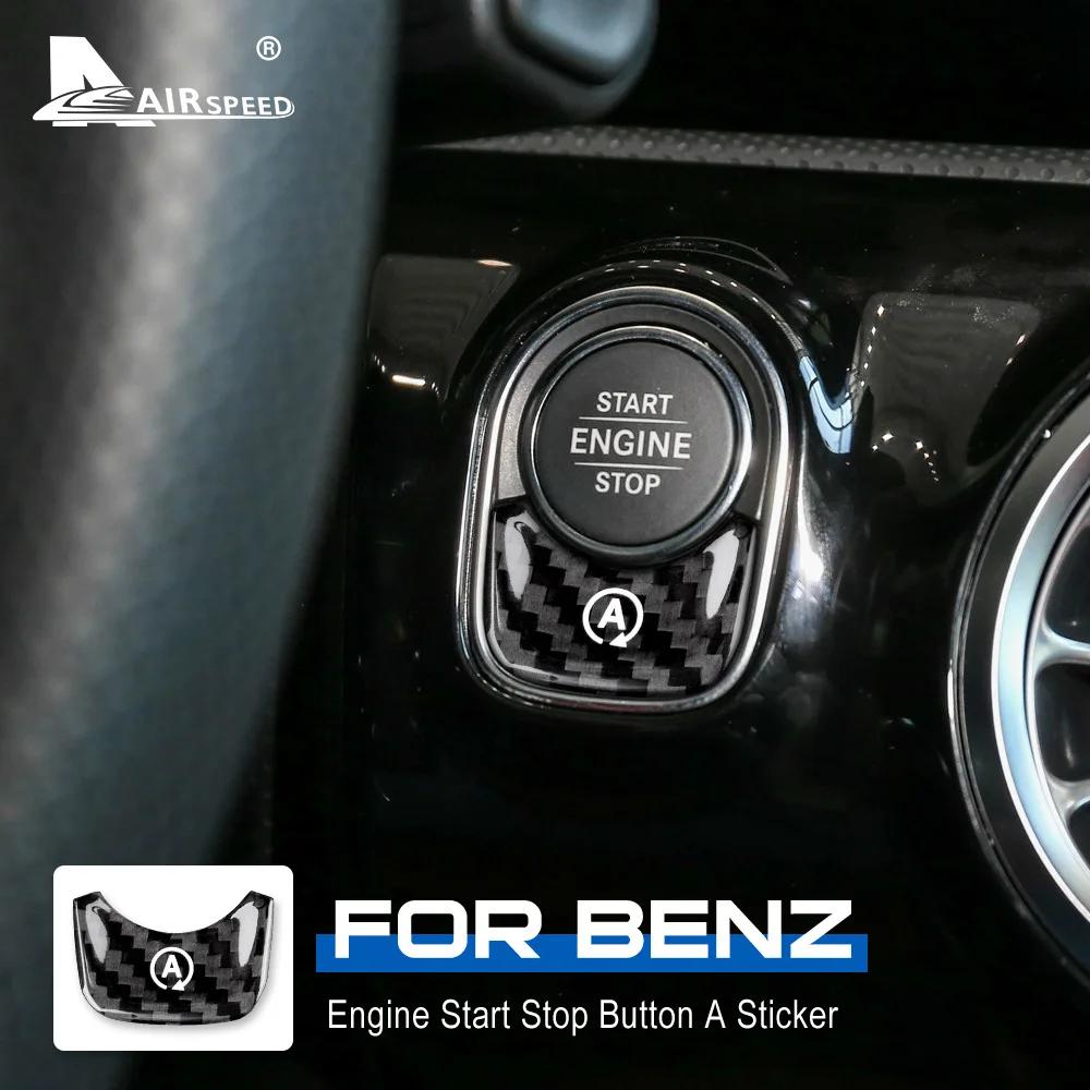 Carbon Fiber Engine Start Stop Button Cover for Mercedes Benz A Class W177 GLB X247 CLA AMG Interior Trim 2019-2023