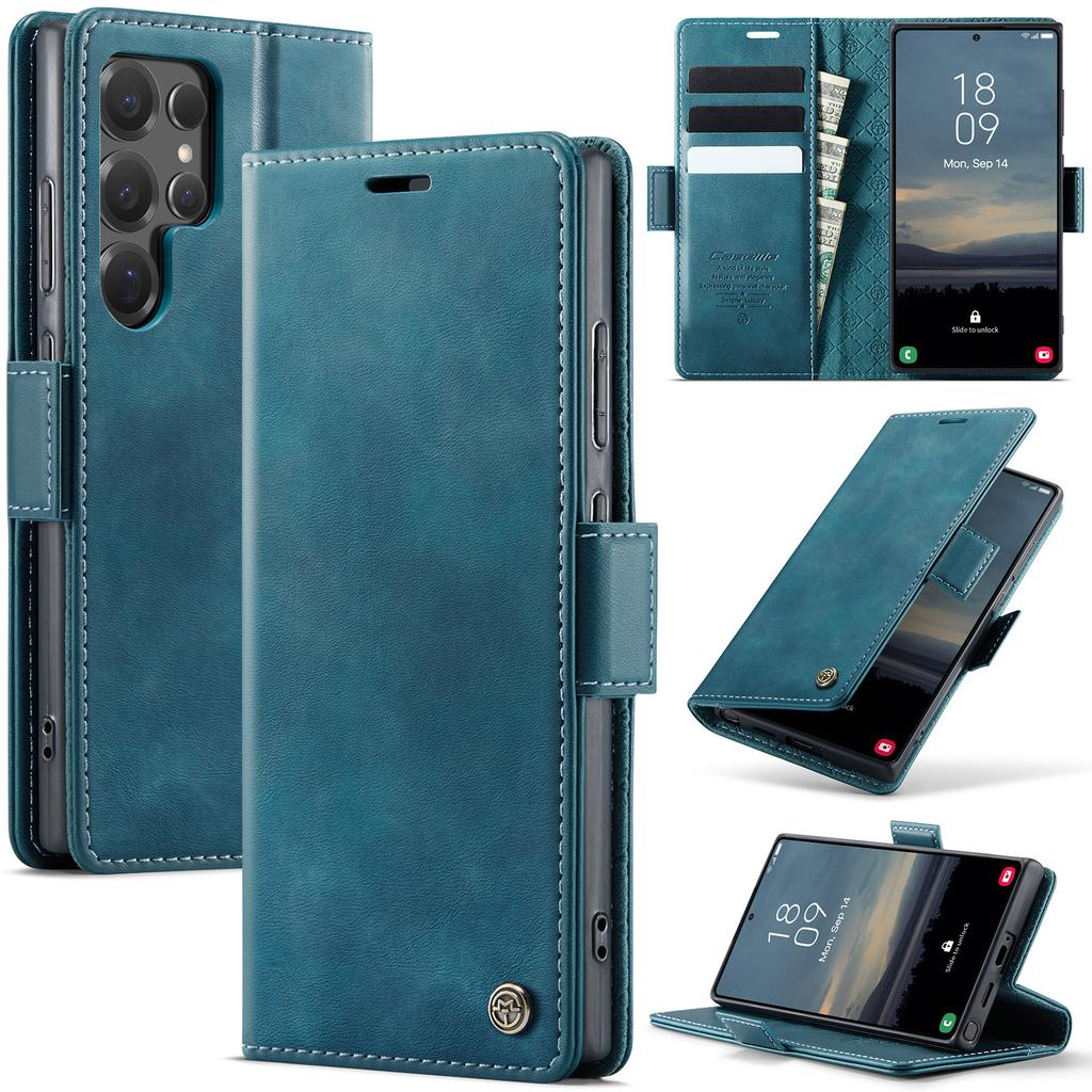 Wallet Card Leather Flip Case For Samsung Galaxy S25 S24 S23 S22 Note 20 Ultra Coque Magnetic Stand Shockproof Cover