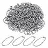 [NIHOOOOH] Ball Chain 12cm 2.4mm with Connector Keychain Chain Silver Findings Craft Accessory Parts 100 Pieces