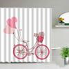Retro Old Street Building Bicycle Landscape Shower Curtains European Style Poster Bathroom Curtain Waterproof Fabric With Hooks