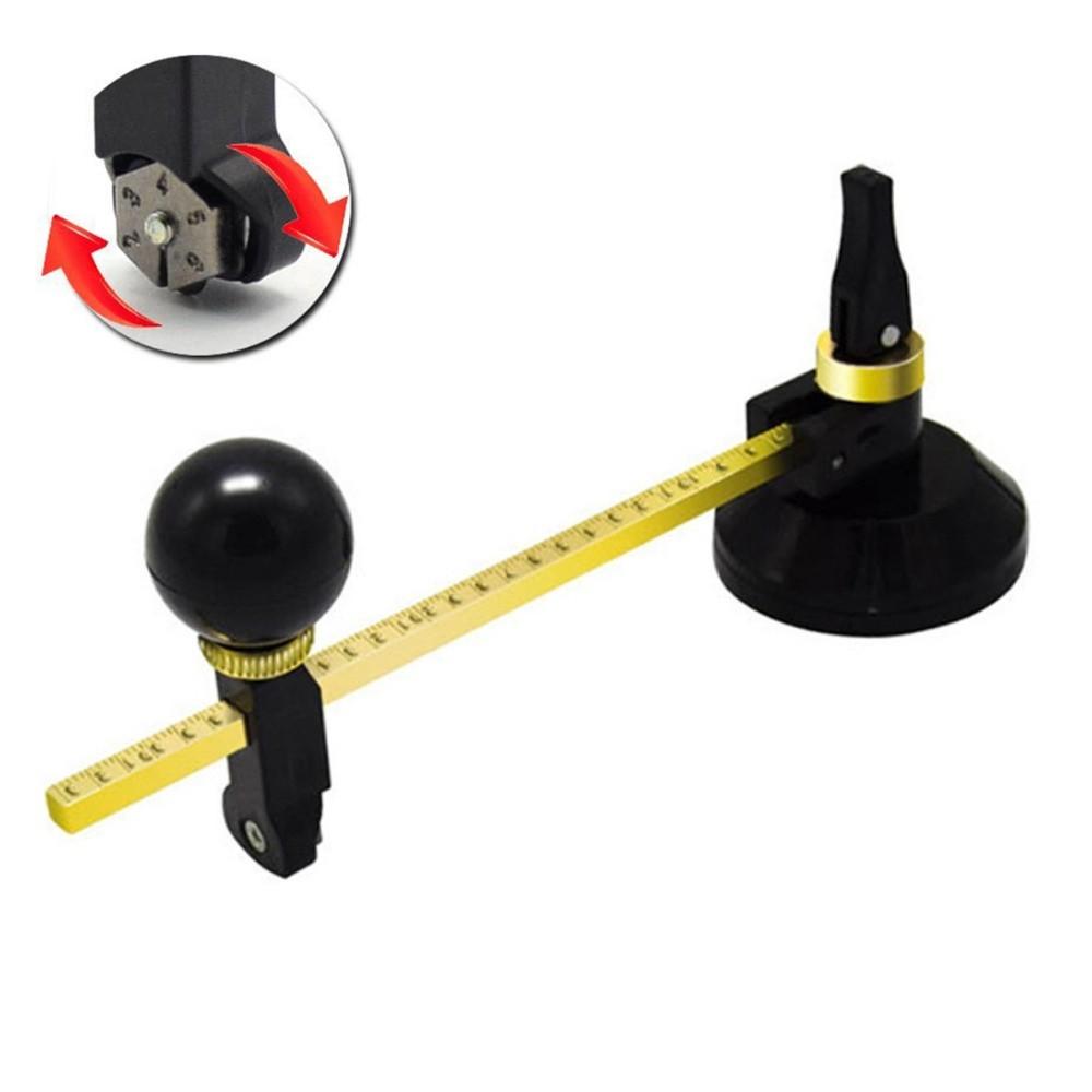 Six Wheel Glass Circle Cutter Adjustable Circular Glass Cutter Suction Cup Cutter  Household