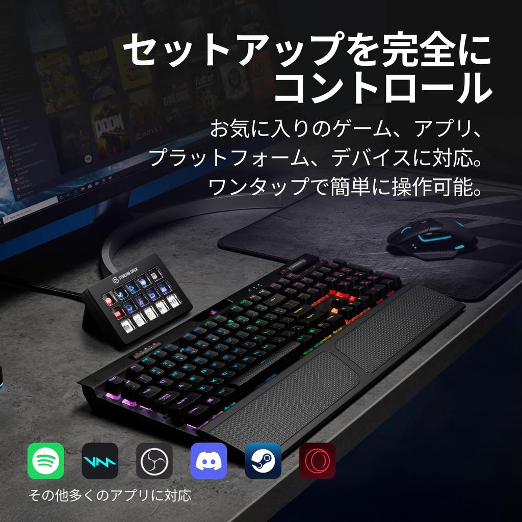 Elgato Stream Deck Scissor Workflow Controller with Customizable Macro Keys for and More with Windows 10 and macOS 13 and Keys OBS, Twitch, Discord,
