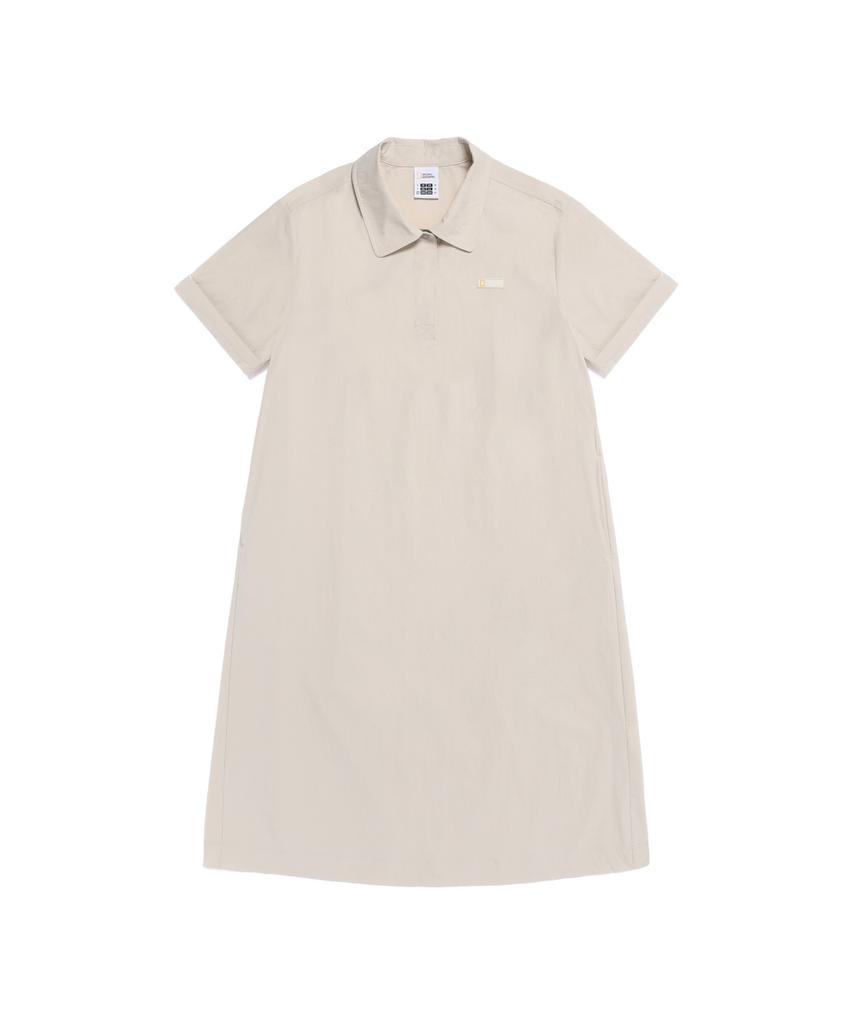 NATIONALGEOGRAPHIC N262Wop140 Women'S Freeze Stretch A-Line Collar Short Sleeve Dress Silver Birch