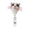 1Pc Funny Cat Meme Acrylic Badge Holder Retractable Easy Pull Badge Reel Lanyard for ID Card Holder Name Tag Key Nurse Accessory