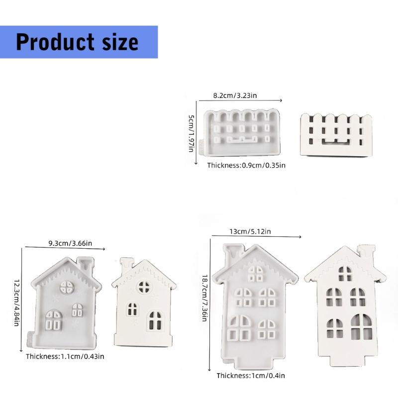 6Pcs Christmas Theme Candle Holder Molds for Candle Holder Plaster Decoration Christmas Decoration Chocolates, Fondant