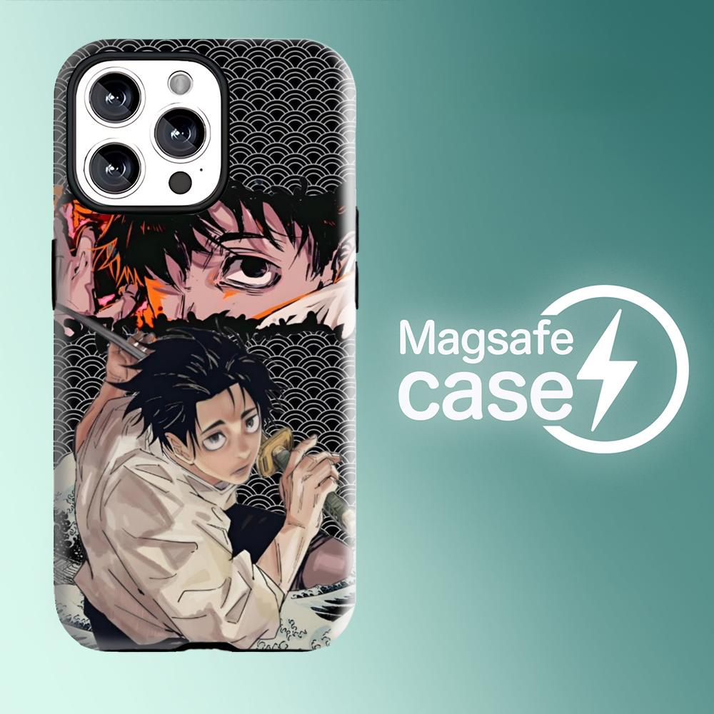 Custodia per Telefono Anime Yuta Okkotsu Jujutsu Kaisen Magnetica 2 in 1 Guscio Lucido Per iPhone 17 16 e 15 14 13 12 11 Pro Max Plus mini XS