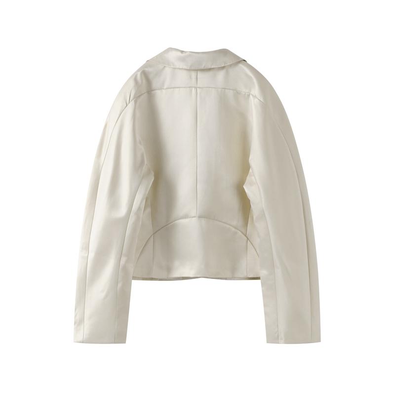 Summer Women's Blazer Lapel Single Button Short Suit Jacket Commuter Long Sleeve Slim Fit Thin Jacket