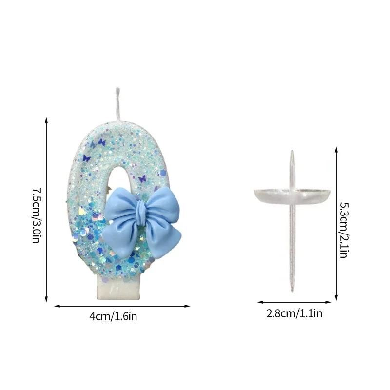 Bow Birthday Candles Number Candle Cake Candle Decoration Baby Shower Party Cake Topper Decor Anniversary Decor