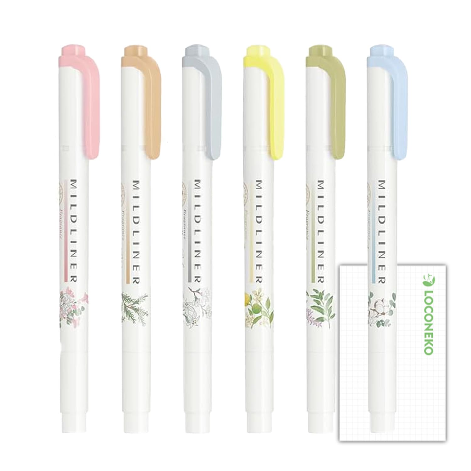 Zebra Mildliner Fragrance Highlighter Limited Edition Set not Roconeko Card Pens, 6-Color (WKT7-FR-6C) (Case included) +