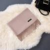 Thick Cashmere Solid Color Shawl Warm Scarf with Tassels Gifts for Women