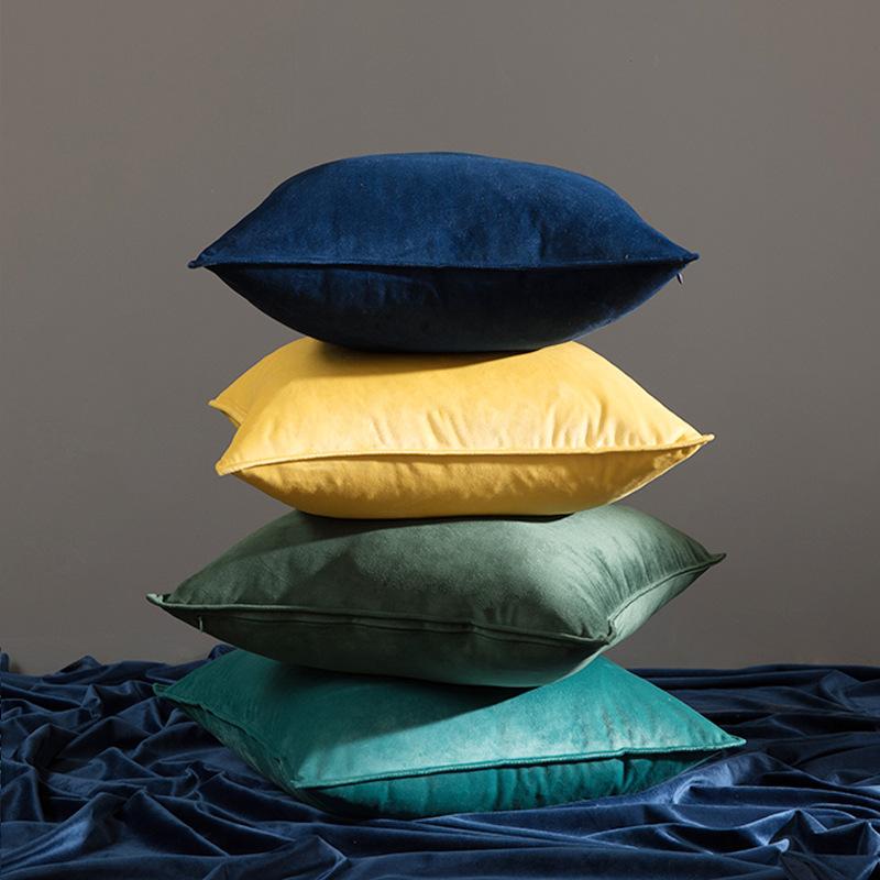 Home Decoration Edge Velvet Waist Pillow Cushion Cover Super Soft Plush Hotel Sofa Pillow Cover