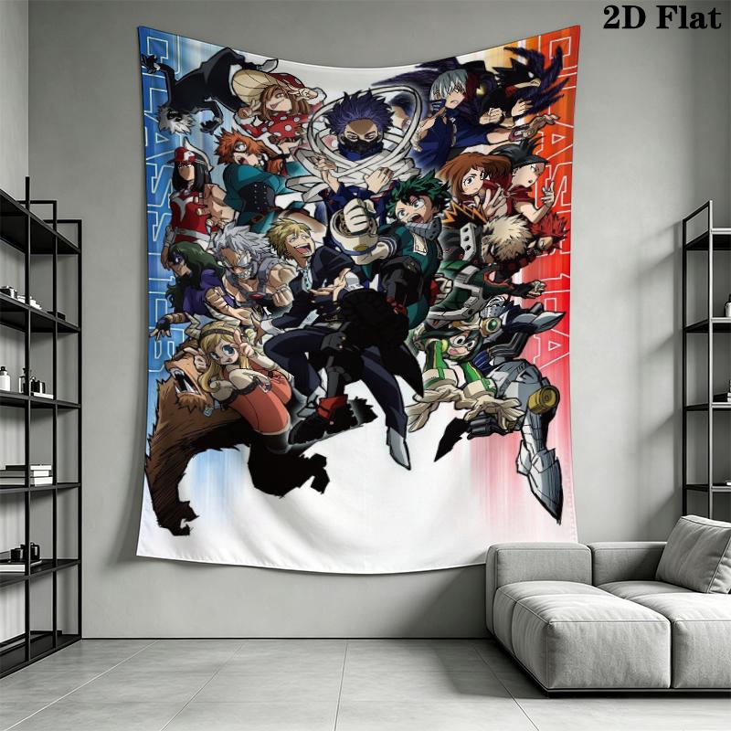 My Hero Academia Wall Tapestry Aesthetic Wall Hanging Printed Fabric Blanket Decorative Tapestries for Bedroom Living Room Home Decor