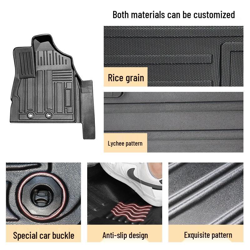 TPE Floor Mats for Right-Hand Drive Toyota Noah/Voxy 80, 3D Customized Interior Mats.