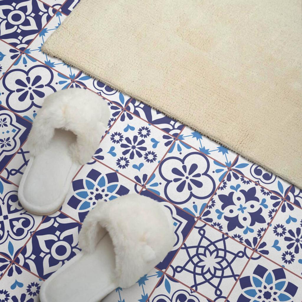 Self-Adhesive Panel With Graphics For Dining Room PVC 120x60 cm Mosaic Pattern with Flowers