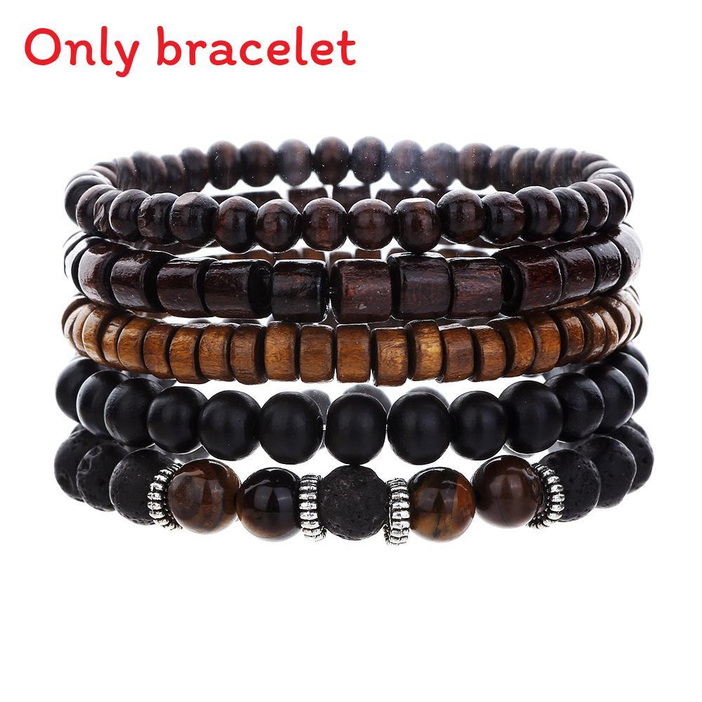 Handgefertigte Geometrische Kokosnussschalen-Perlenarmbänder für Männer und Frauen mit mehrlagigem Design